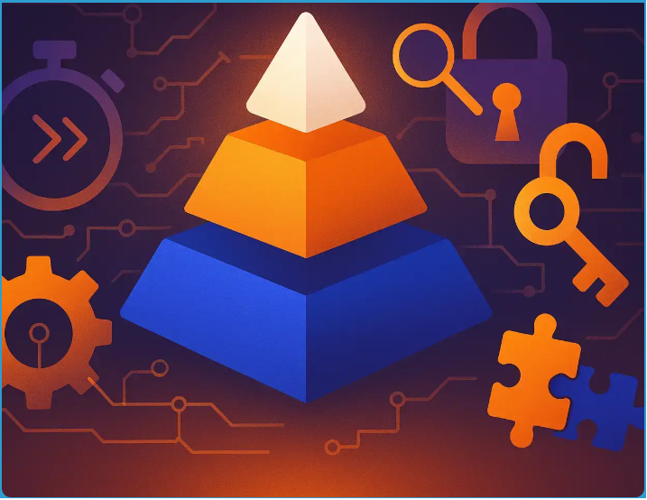 Pirámide de testing con tests unitarios en la base integración en el medio y E2E en la cima
